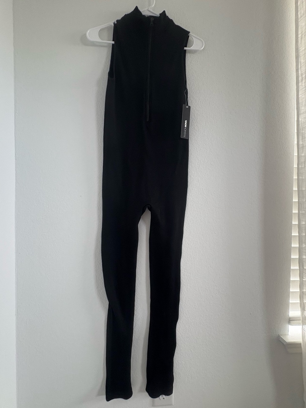 NWT Fashion Nova Johanna Seamless Jumpsuit Black Size Large - Picture 9 of 10
